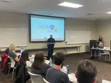 Police Captain talking to the Public Safety Academy class.
