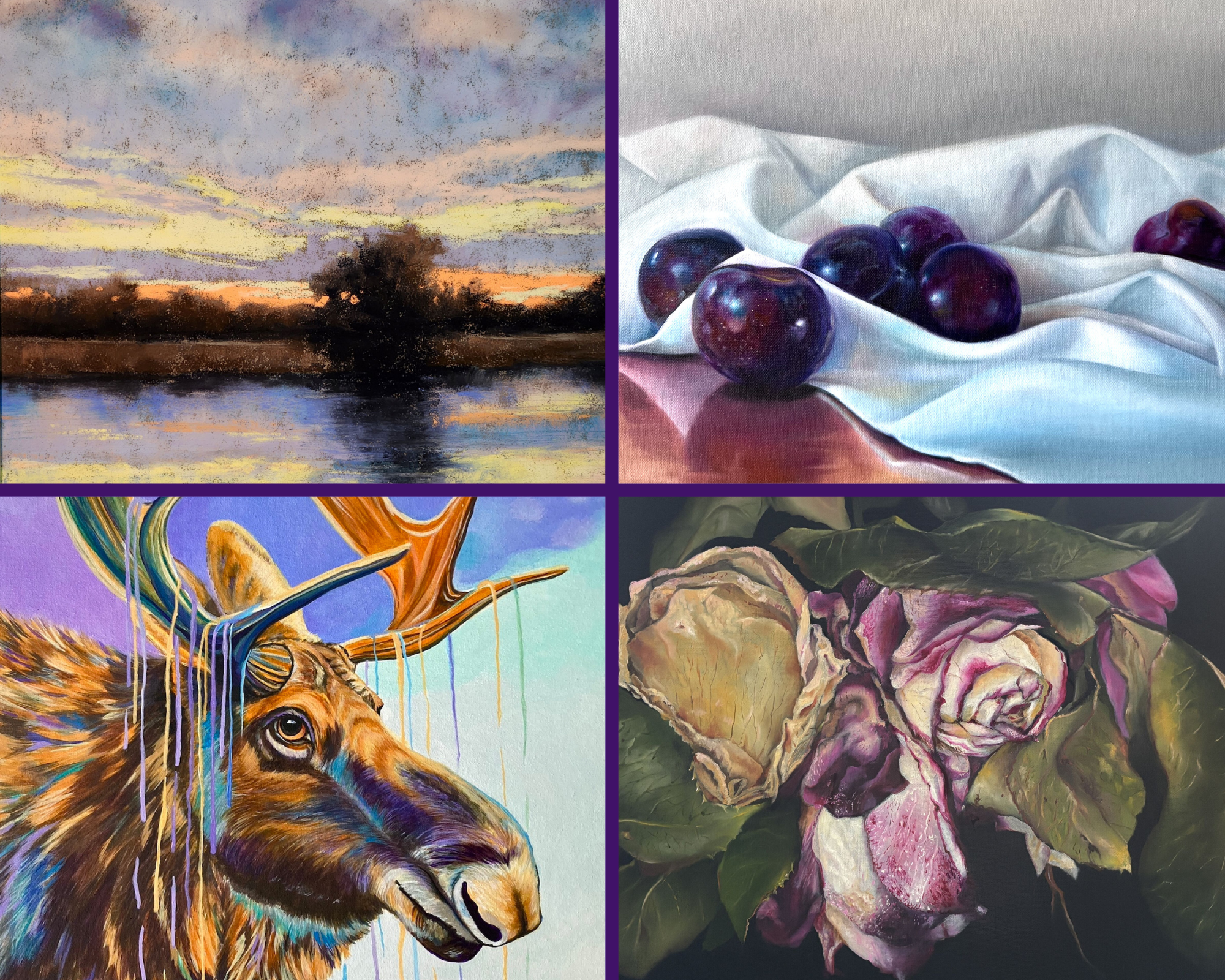 Graphic with four examples of artwork.